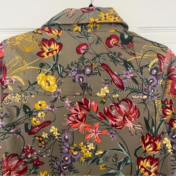 H&M Floral Utility Jacket Women’s Size 8 - Picture 4 of 15